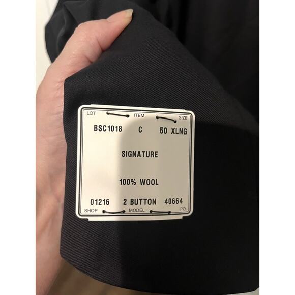 Jos. A Bank Signature Suit Blazer 100% Wool 2 Button 50 Xlong Navy New Jacket - Picture 6 of 11